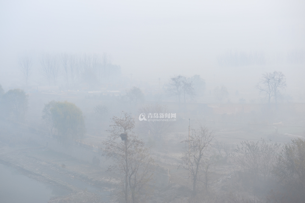 雾霾笼罩青岛